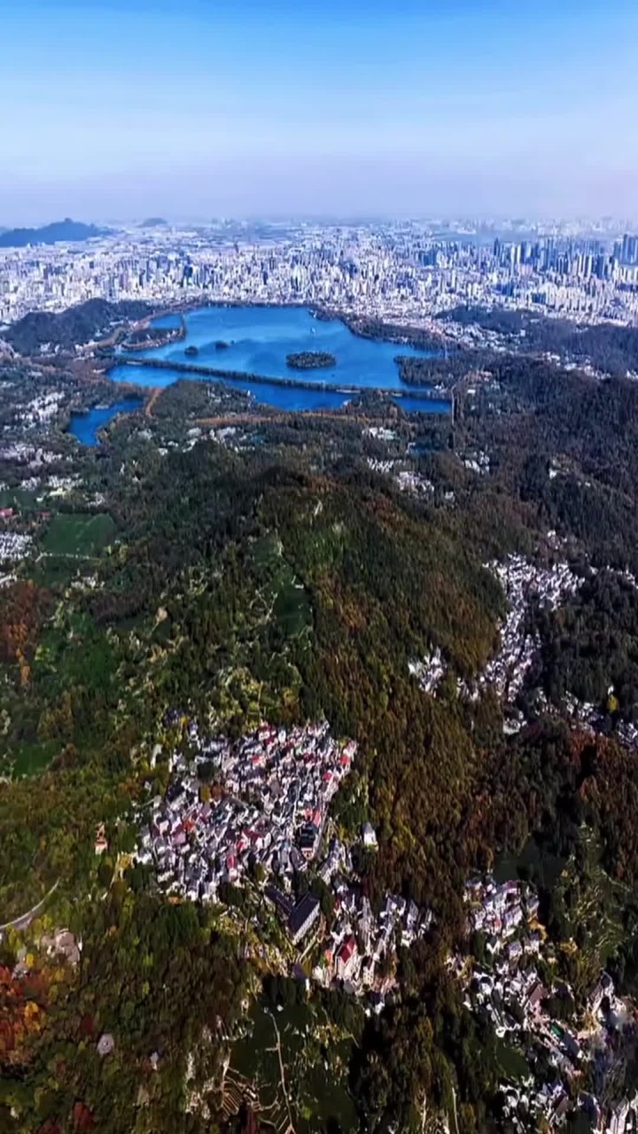 航拍杭州西湖全景,水光潋滟晴方好,谁能拒绝这么美的西湖呢