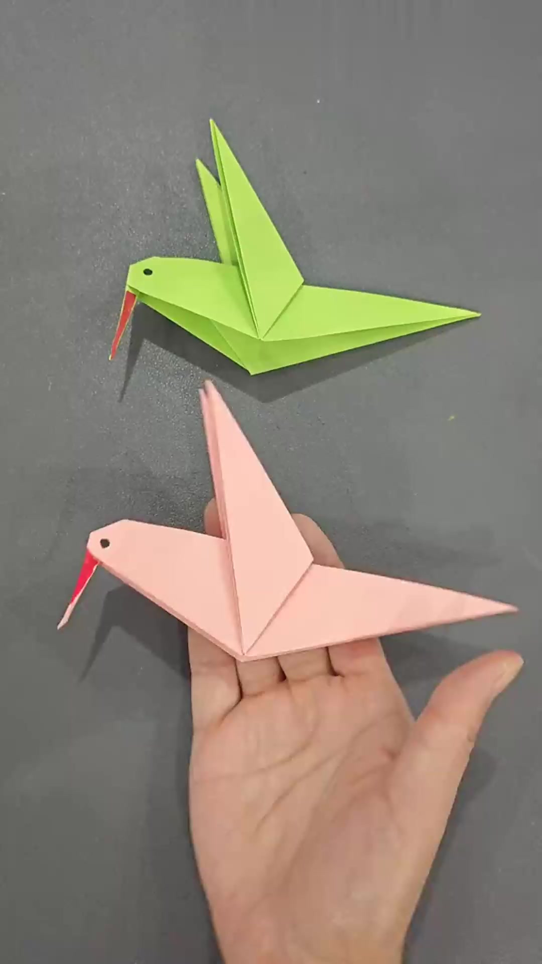 可爱的简单的折纸蜂鸟来了 创意手工折纸动物