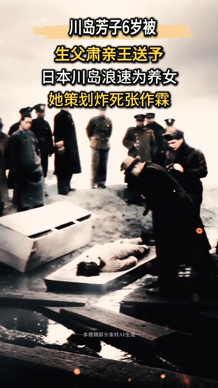 1947年川岛芳子受审照片,光头穿男装样貌丑陋,6岁被送日本养父