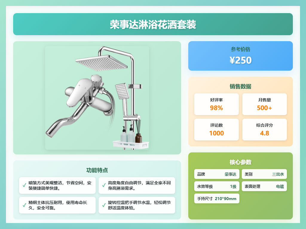 荣事达花洒好用吗?推荐10款,畅享舒适淋浴体验!
