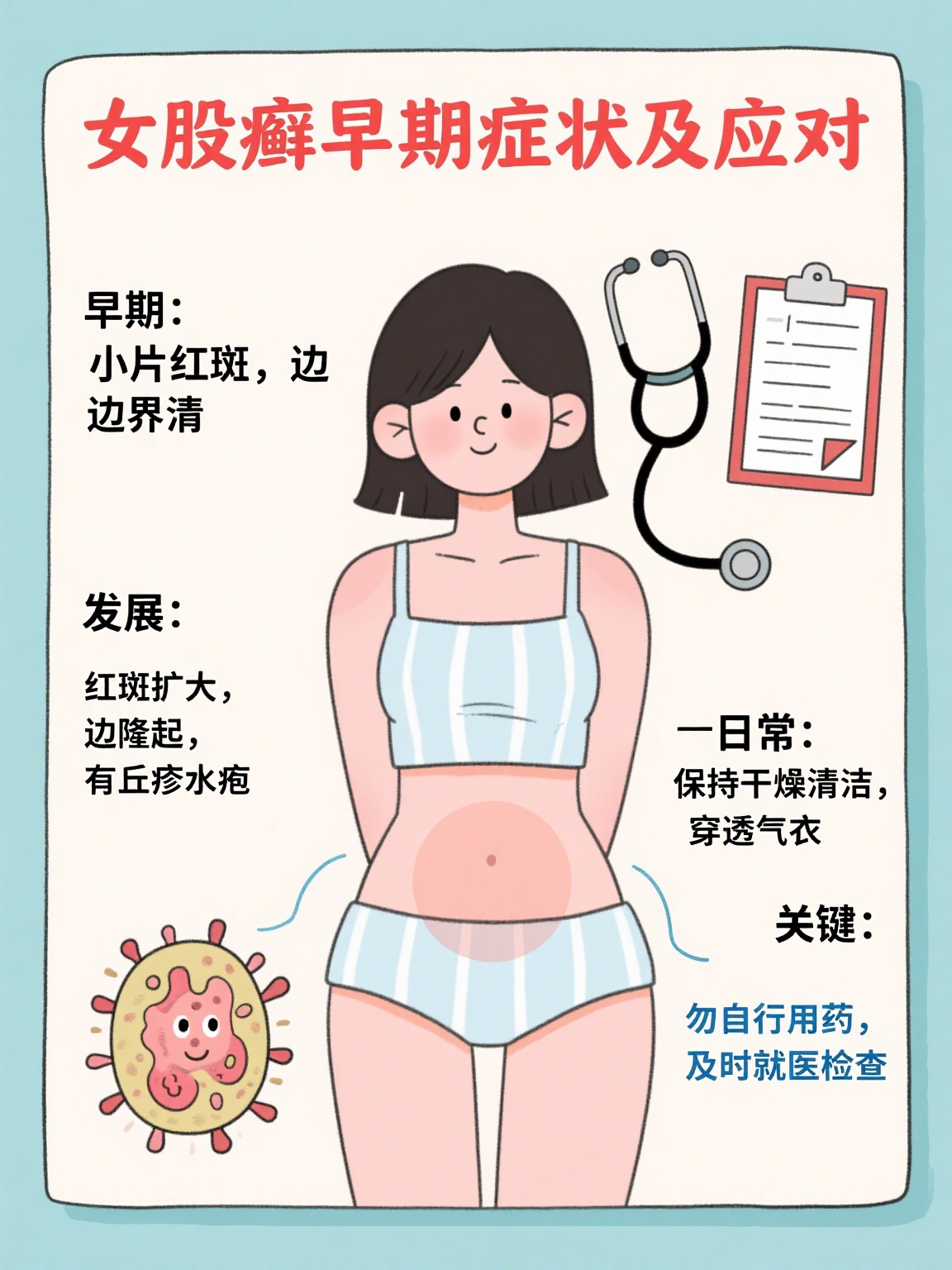 女股癣是女性腹股沟,会阴部等私密部位常见的