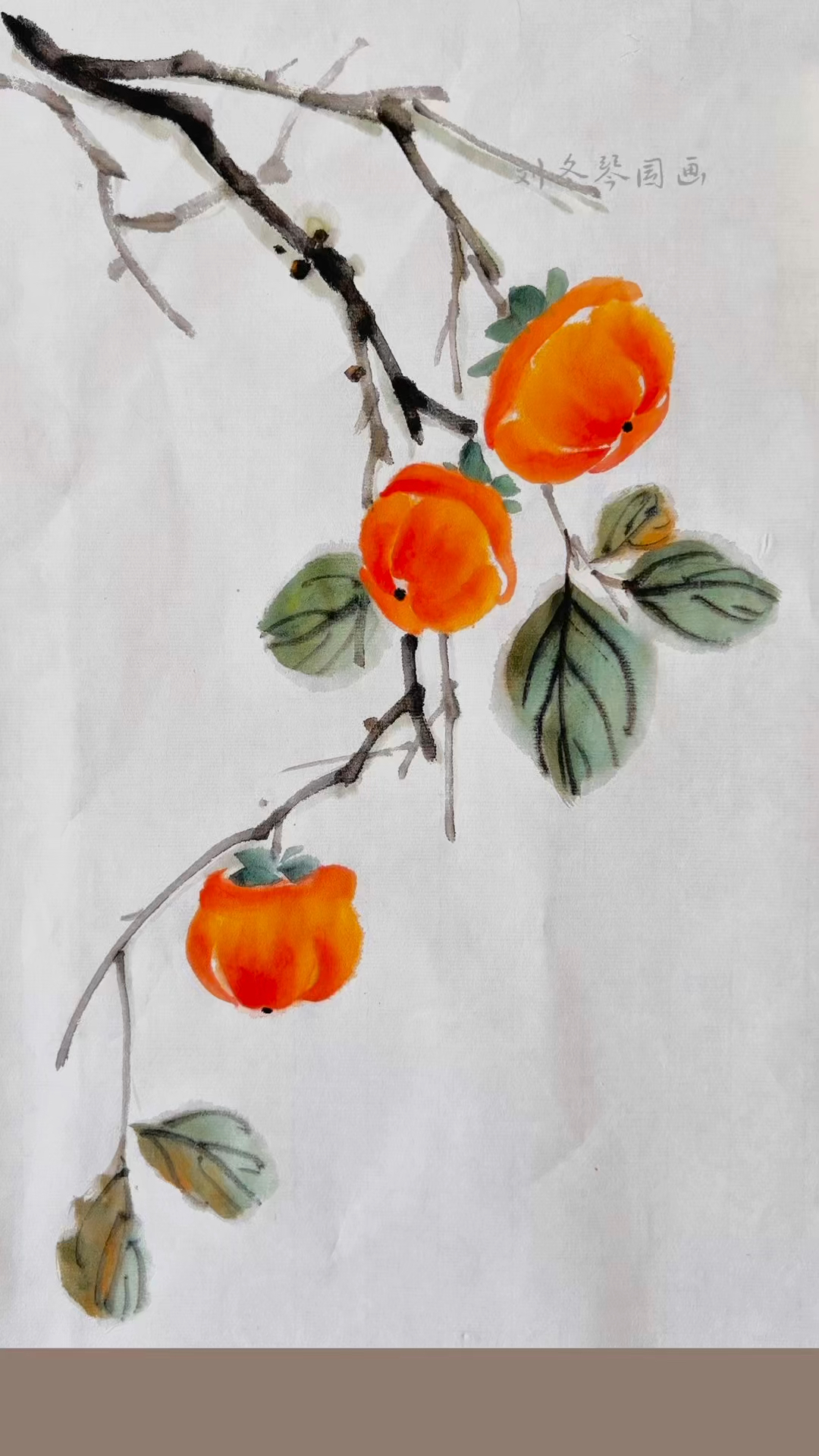 国画写意柿子的画法