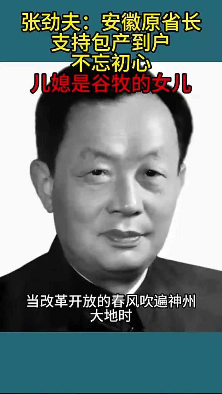 张劲夫:安徽原省长,支持包产到户,不忘初心,儿媳是谷牧的女儿