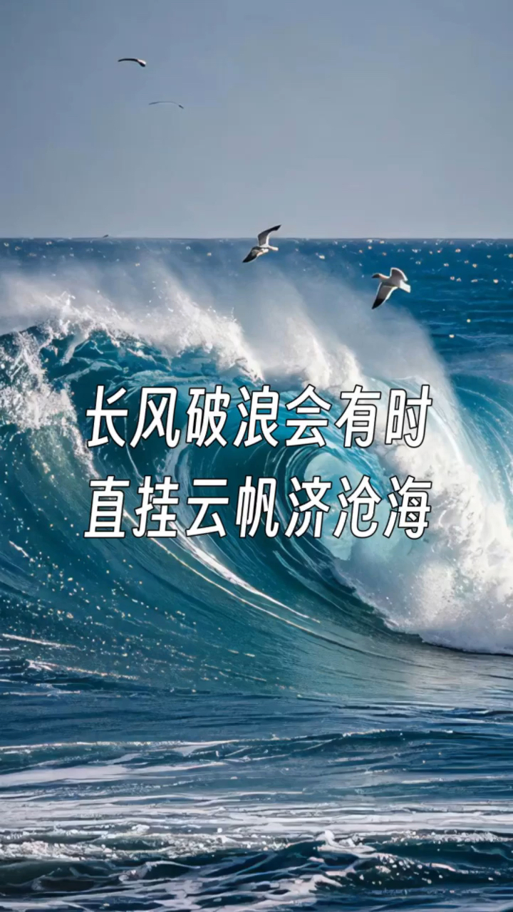 长风破浪会有时 直挂云帆济沧海