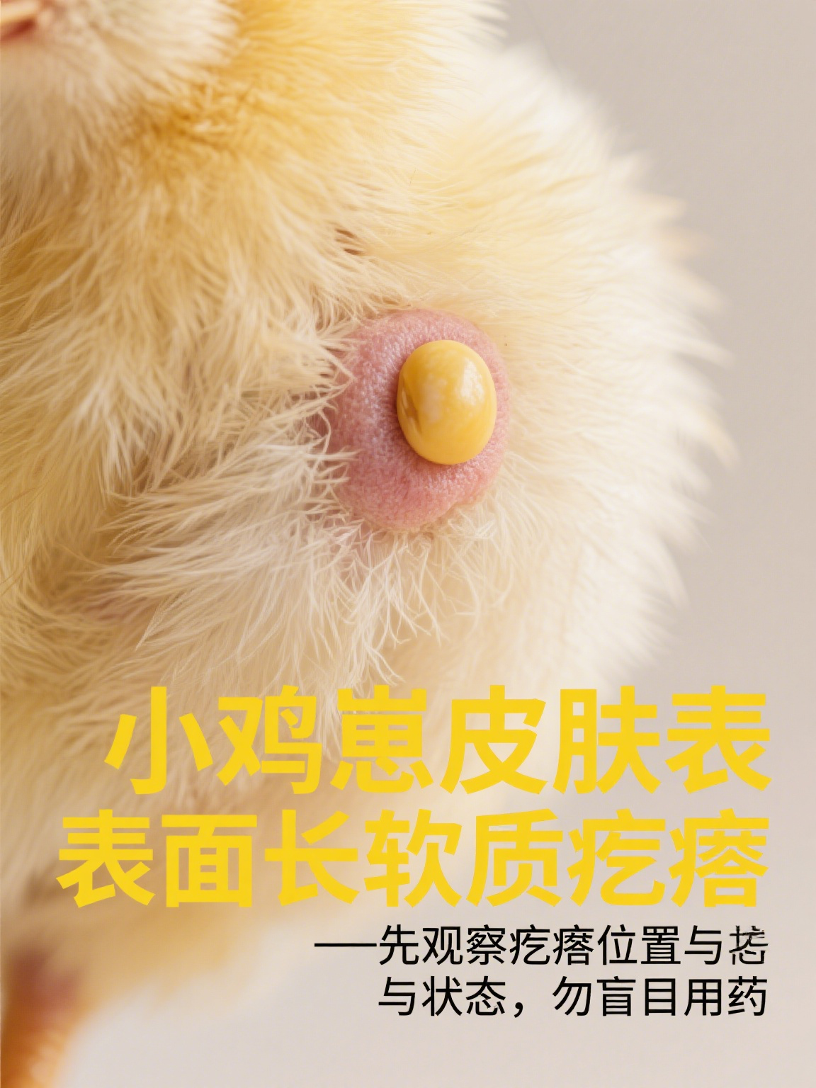 如果疙瘩长在翅膀下方男生的小鸡上长了白色的疙瘩小鸡仔上面长疙瘩