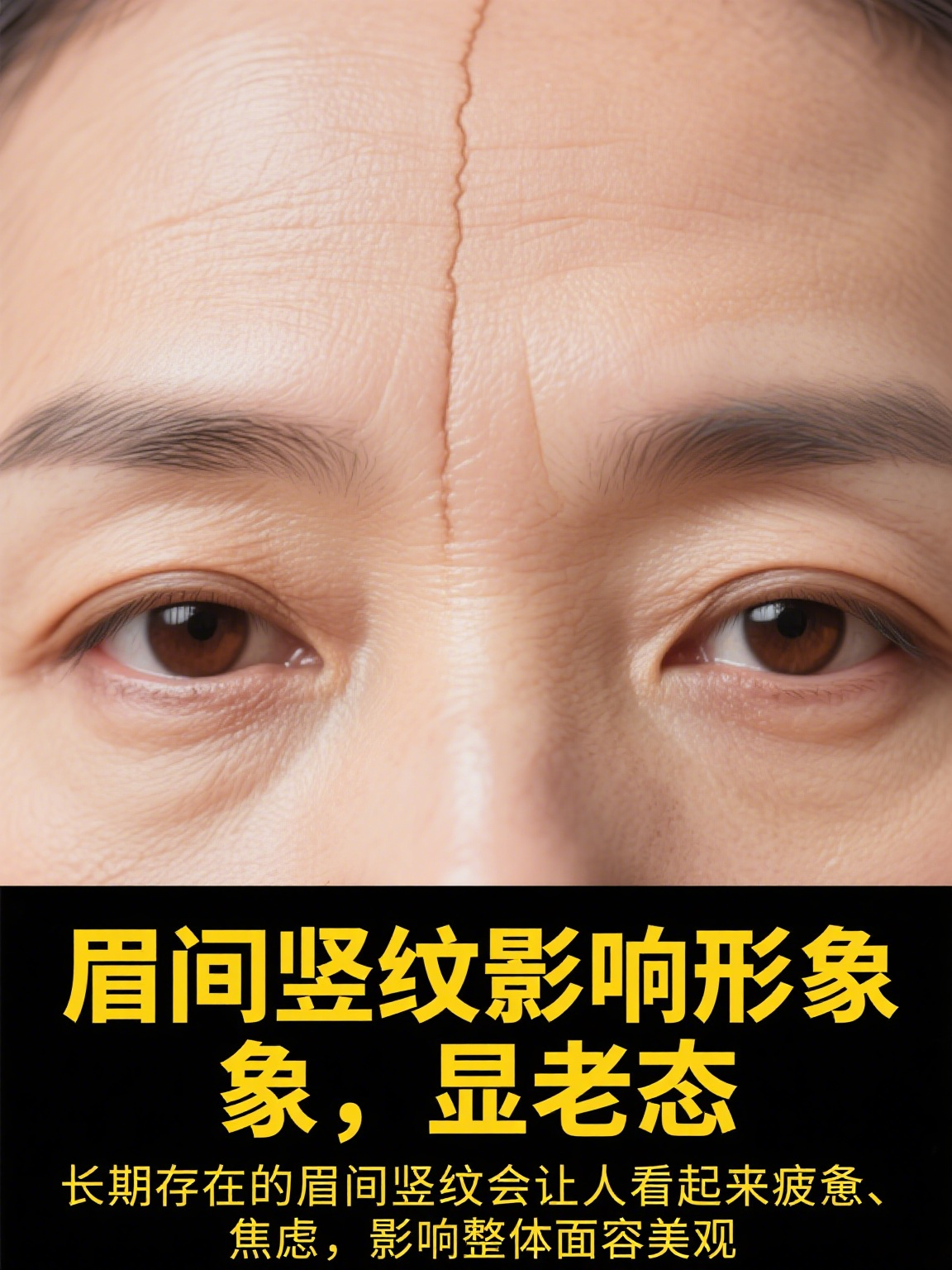 眉间有一条竖纹 眉间有一条竖纹,俗称"川字纹",是很多人脸上会出现的