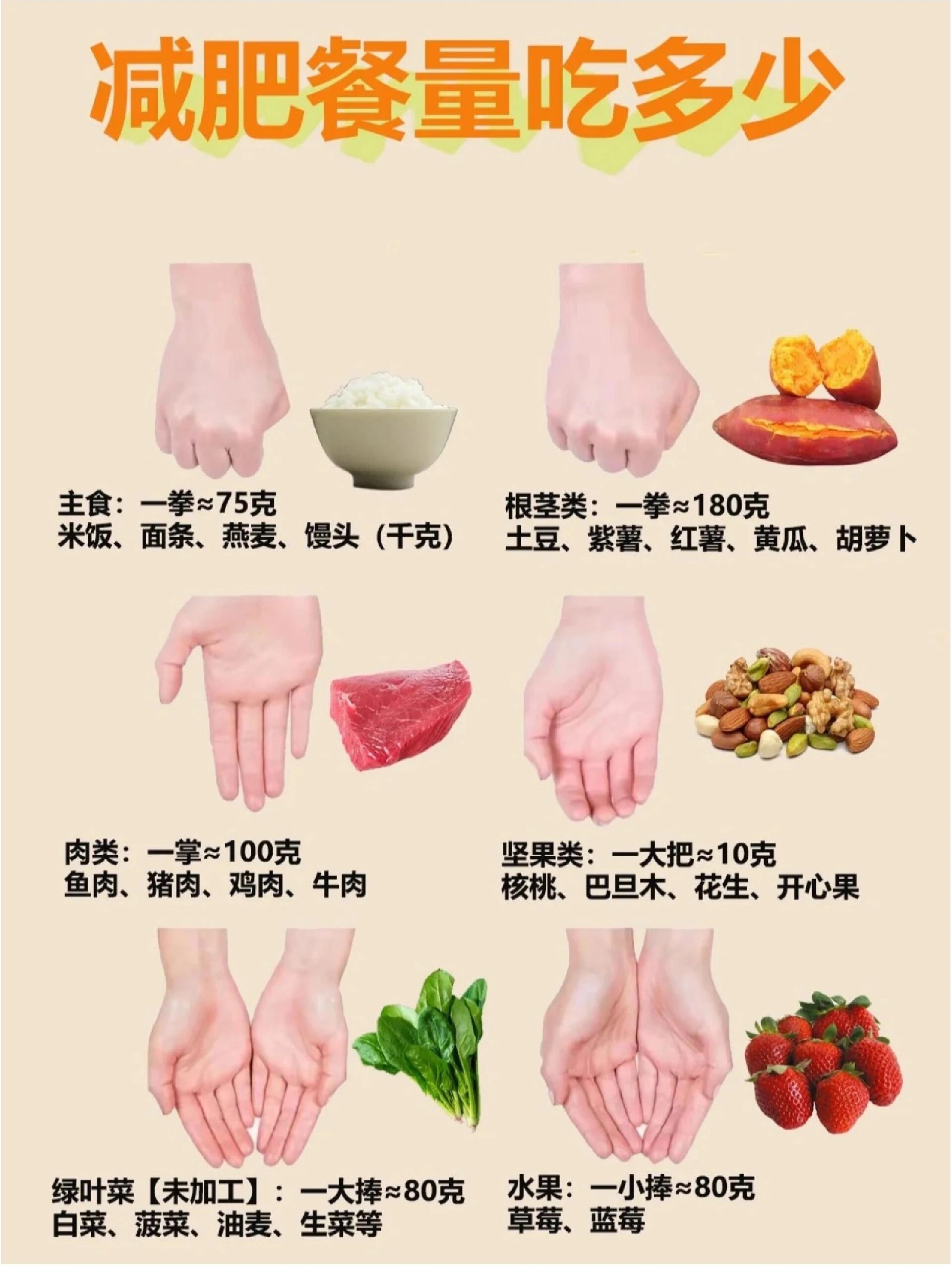 主食篇 主食:一拳≈75克 米饭,面条,燕麦,馒头(干