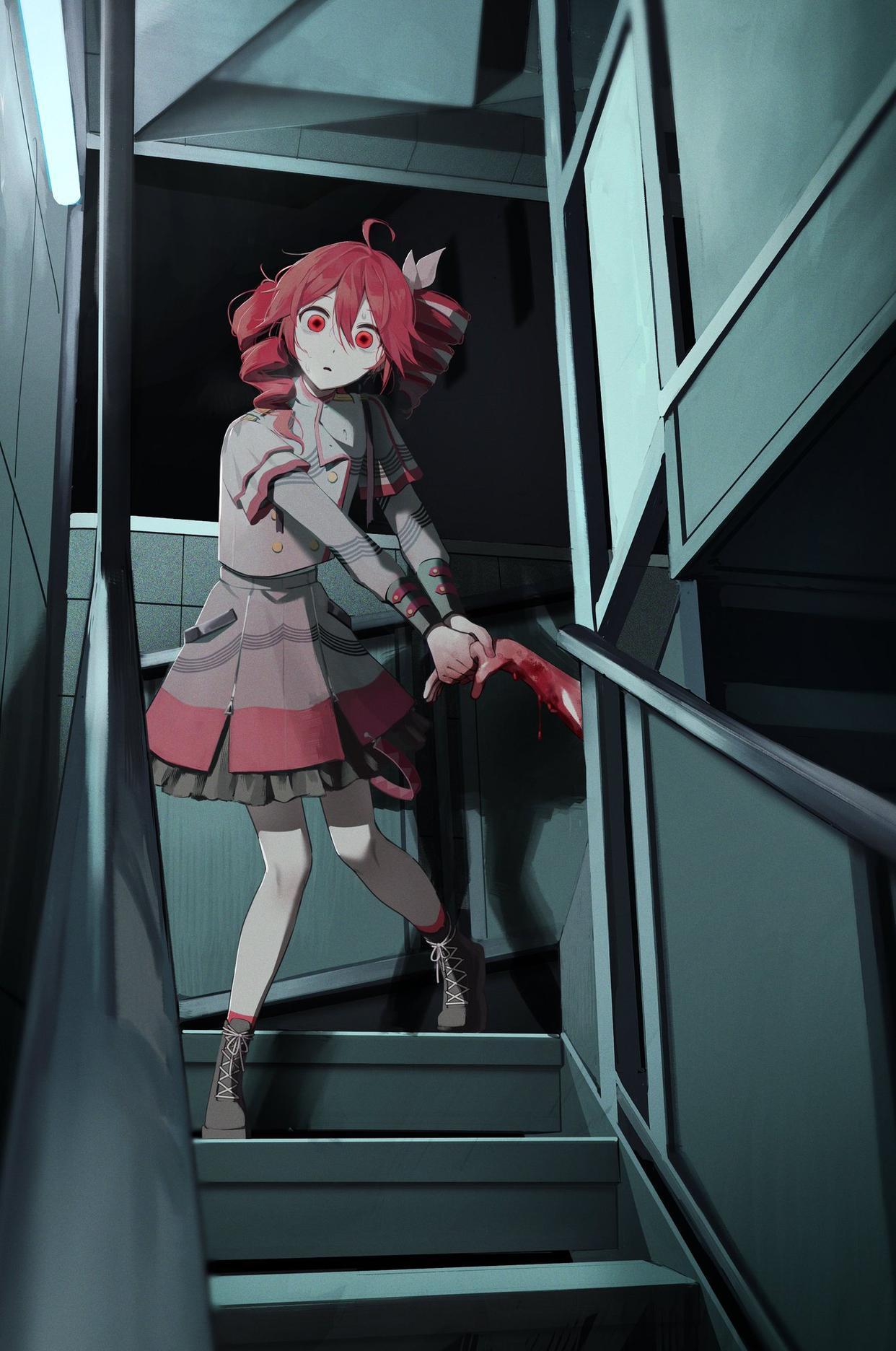 画面中是一位青春期少女,年龄大约在15至17岁之间