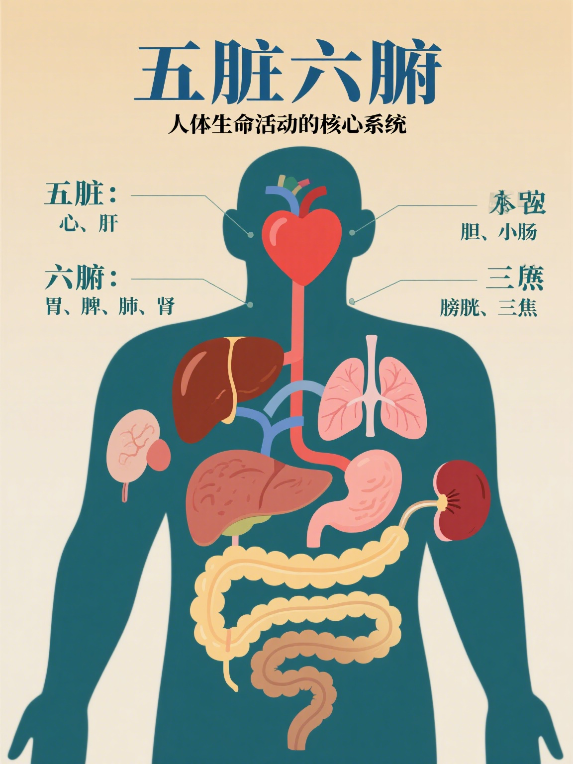 五脏六腑是什么器官 五脏六腑是中医理论中对人体内脏器官的合称,是