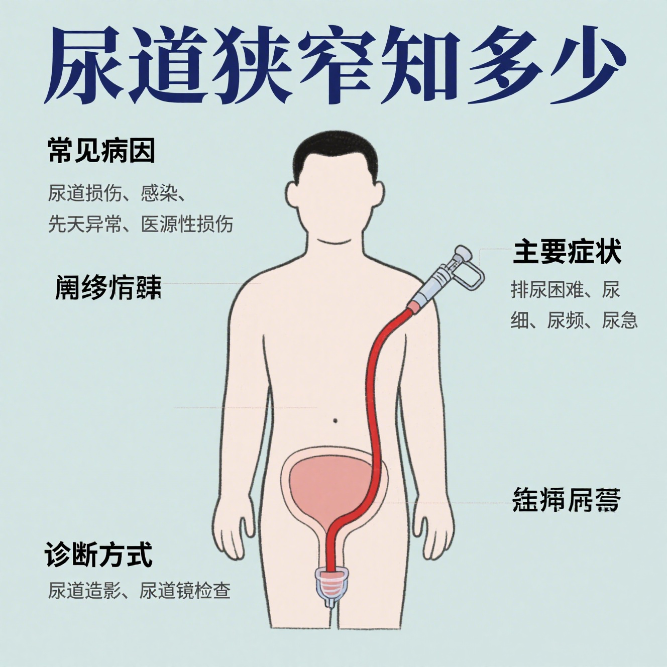 尿道狭窄 尿道狭窄是指尿道管腔变窄,影响尿液正常排出的一种泌尿系统
