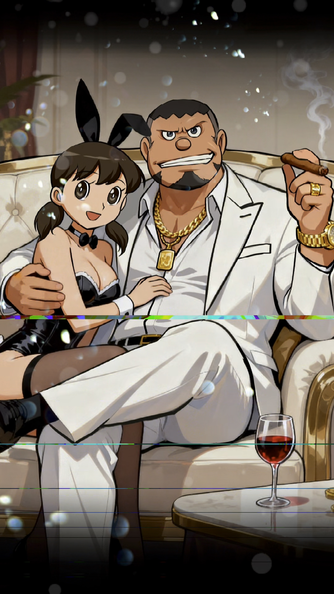 胖虎静香#胖虎 #静香 #画画 霸总胖虎与兔女郎静香