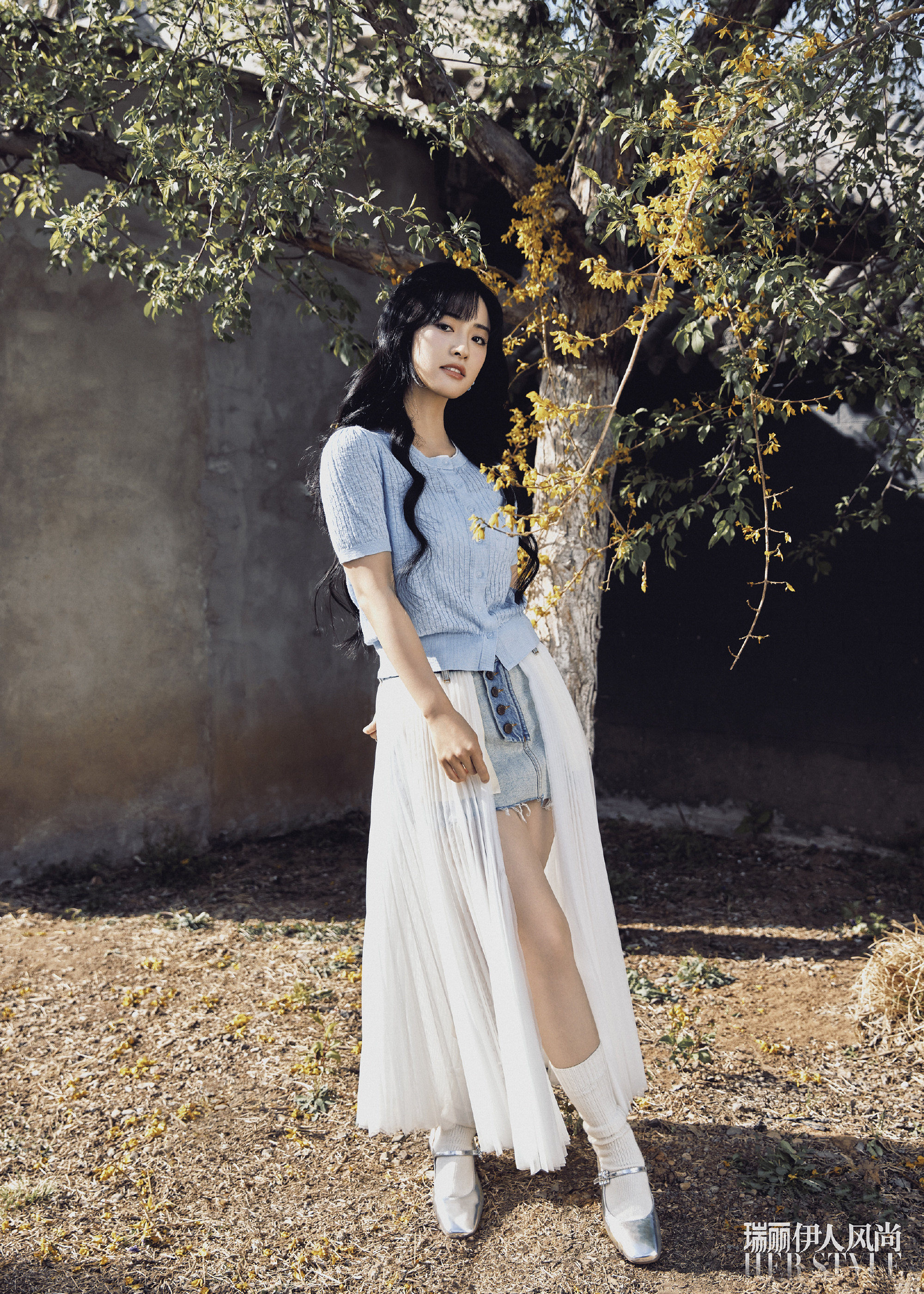 沈月春野写真惊艳瑞丽伊人风尚封面,美如画卷