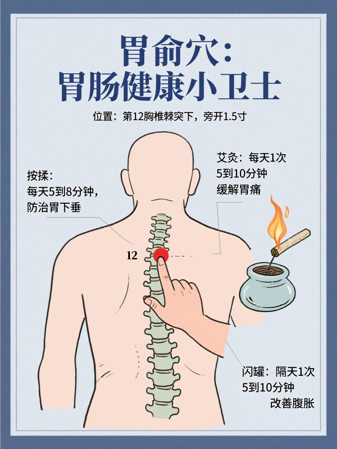 胃俞的准确位置图 胃俞穴,在中医穴位养生中占据重要地位