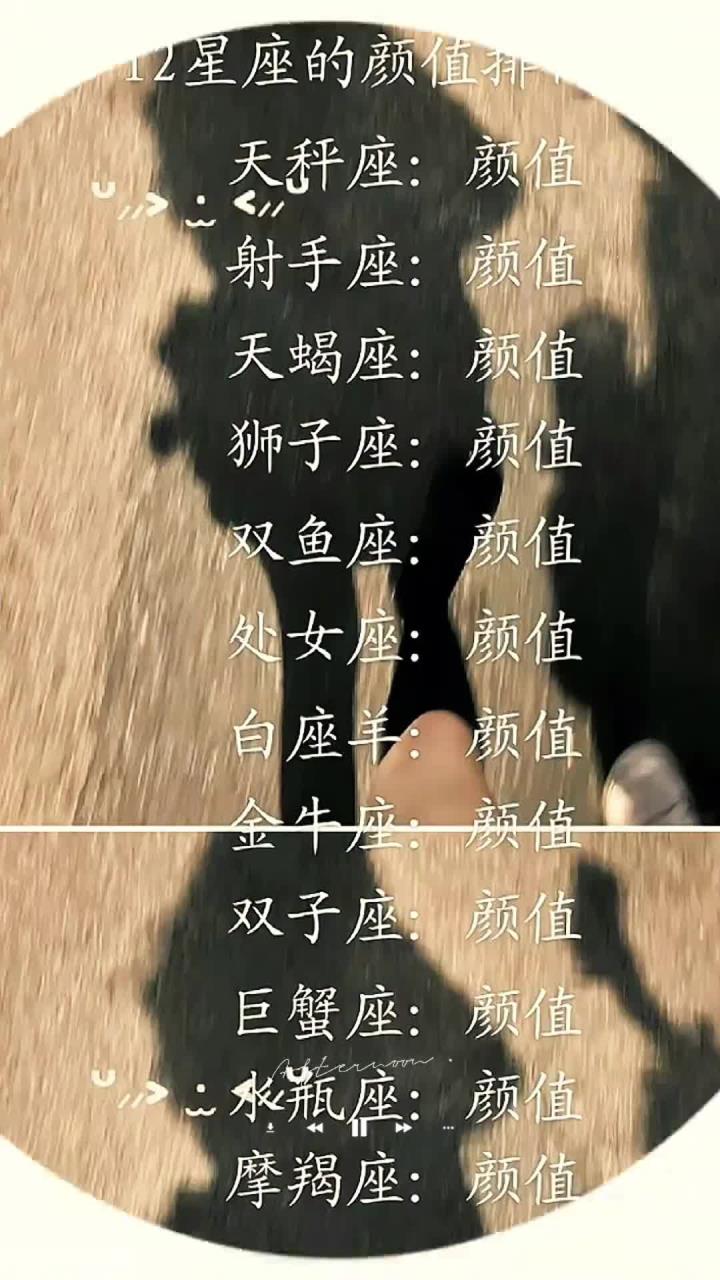 十二星座的颜值排行榜