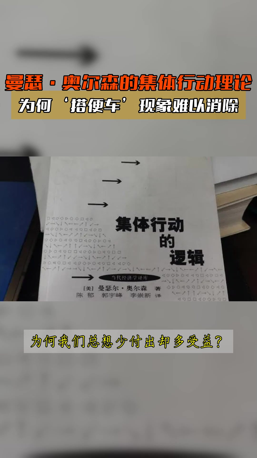 曼瑟·奥尔森的集体行动理论,为何搭便车现象难以消除