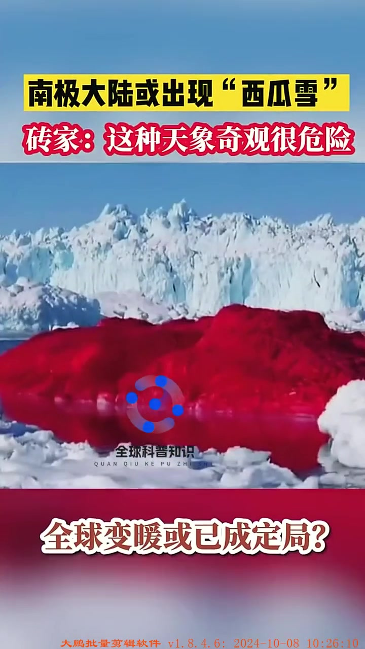南极大陆出现"西瓜雪",我出现这样的现象意味着什么?