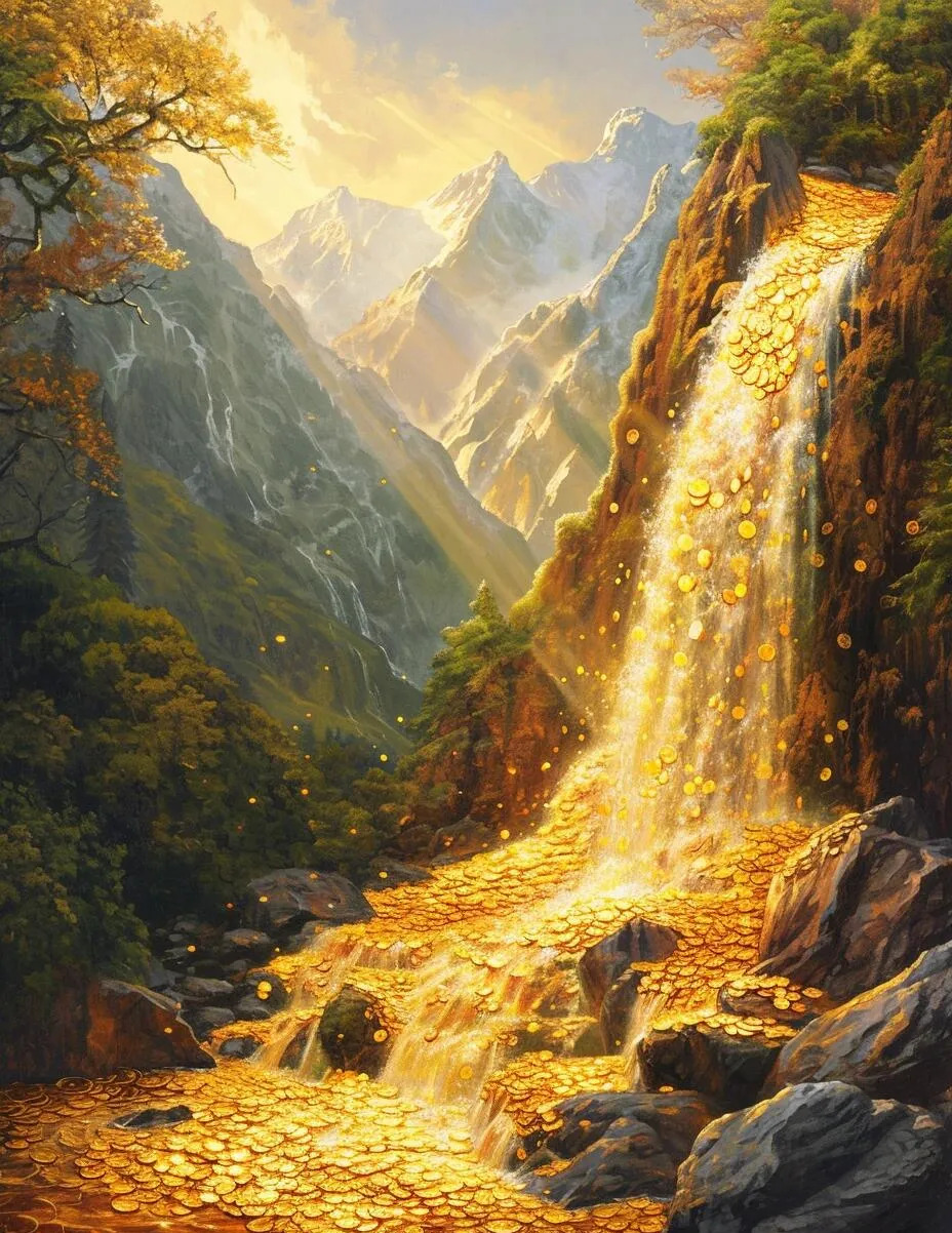 从  背靠金山长流水,财源不断滚滚来.  就问你接不接?