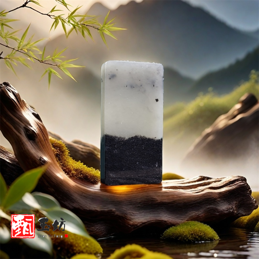 其黑白交织的纹理,如泼墨山水般自然晕染,黑如墨玉凝脂,白若羊脂胜雪