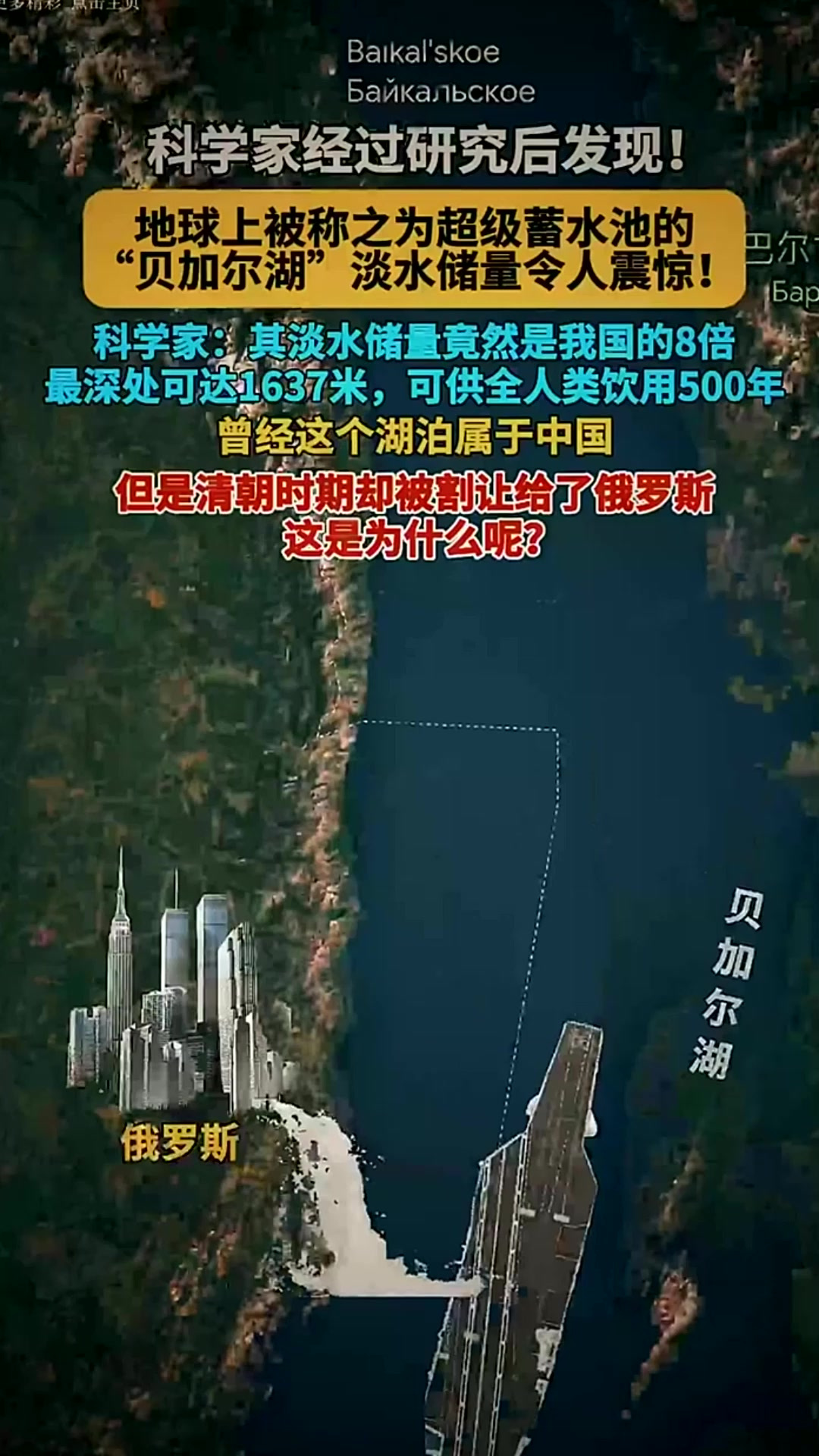 贝加尔湖曾经属于中国,但是在清朝时期却被割让给了俄罗斯!