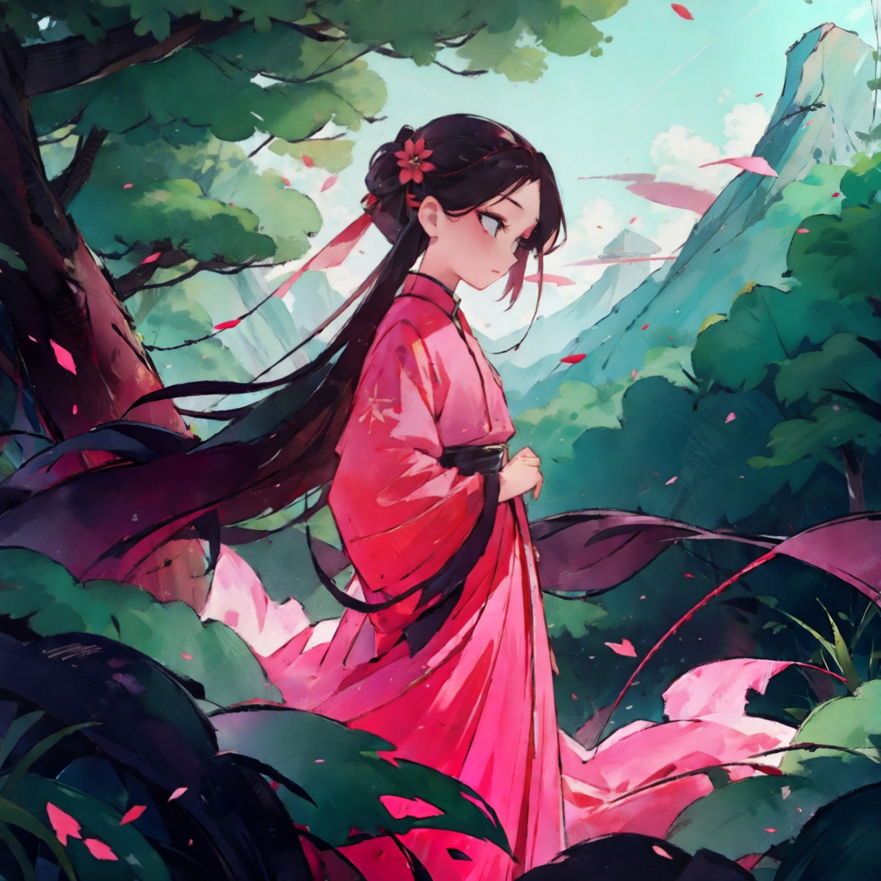 古风红衣小女孩#古风女孩