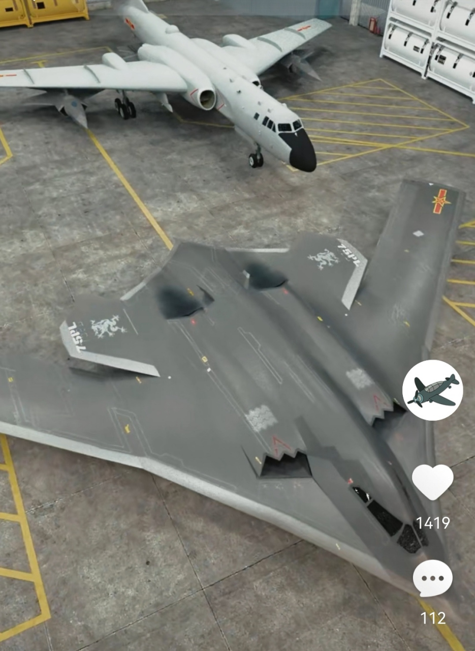 轰-20最新美图欣赏  轰-20和轰-6k 机库同框图片 #军事武器# #轰20