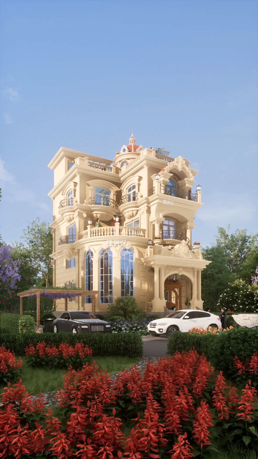 9x13米四层巴洛克复式别墅自建房设计