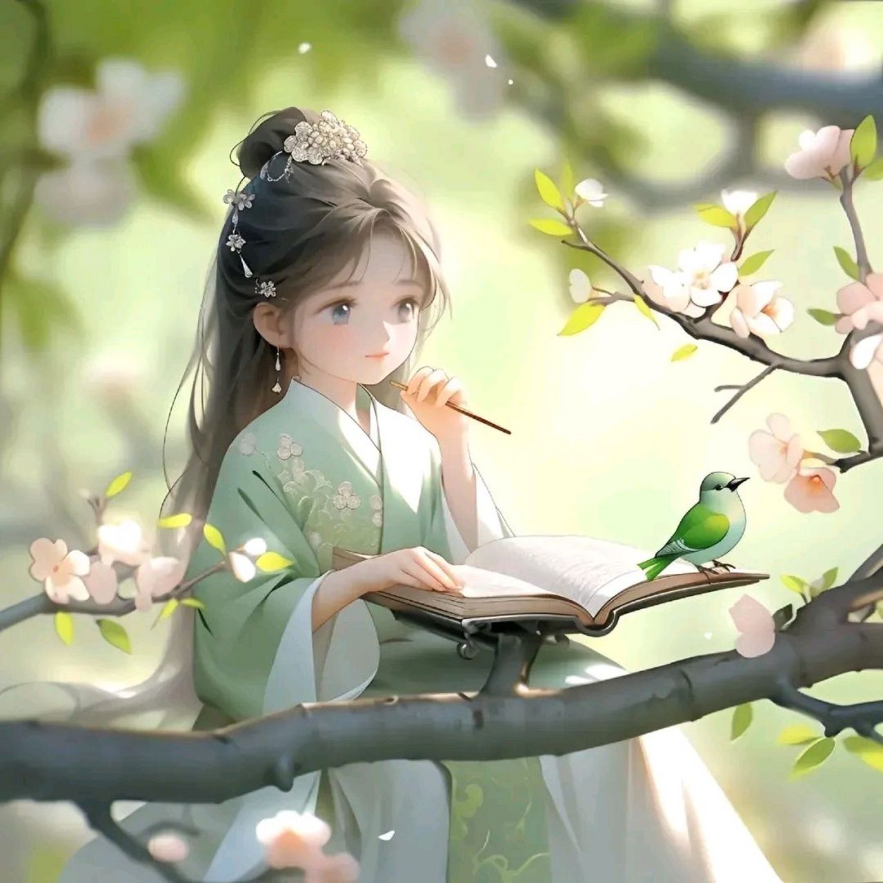 在认真看书的古风少年少女们头像 读书,使人心旷神怡,如沐春风