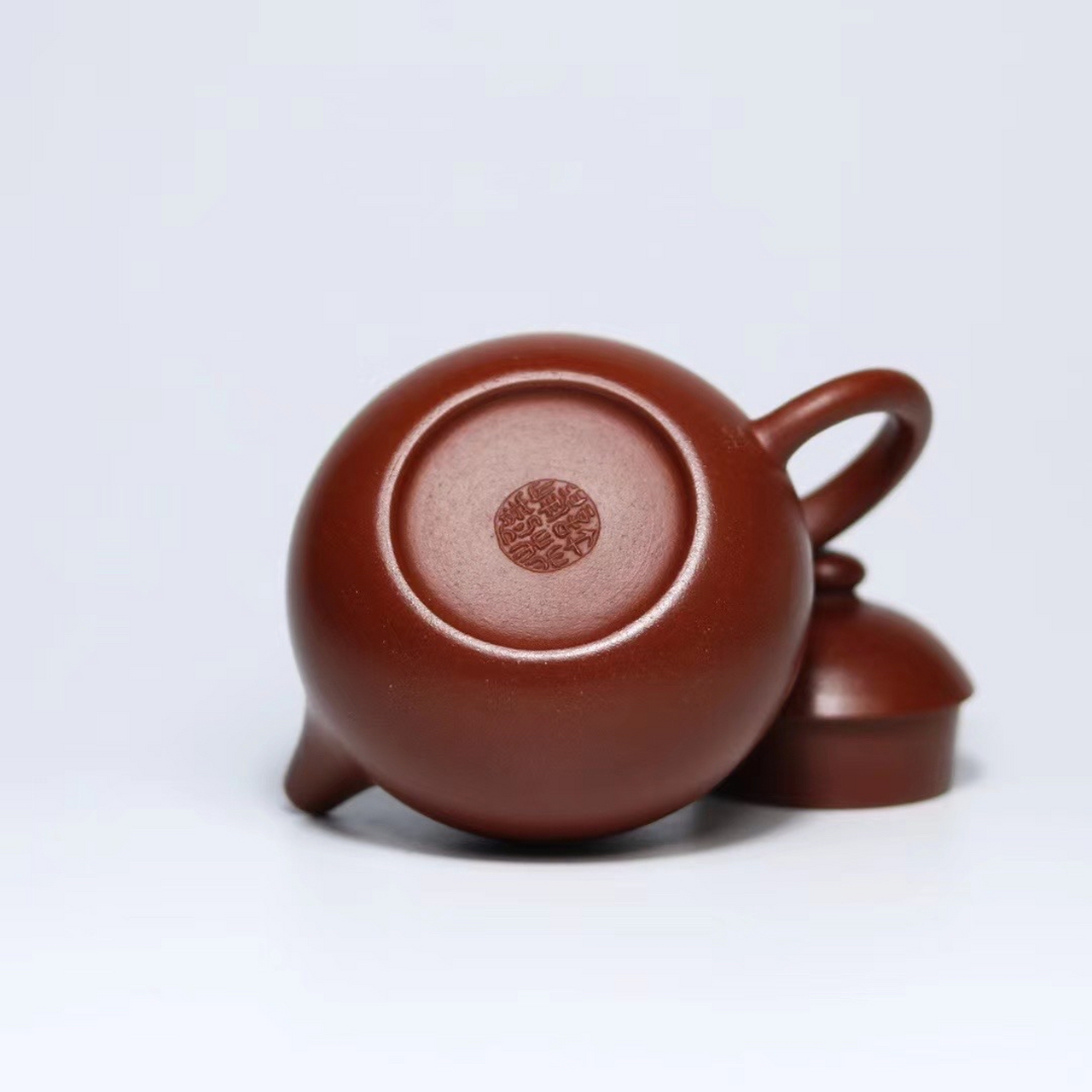 文旦壶 朱泥名家国家级工艺美术师许林峰作品 原矿玫瑰红朱泥,全手工