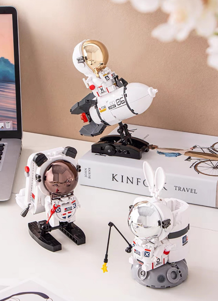 maro宇航员积木航天员太空人模型摆件儿童益智拼装玩具礼物!