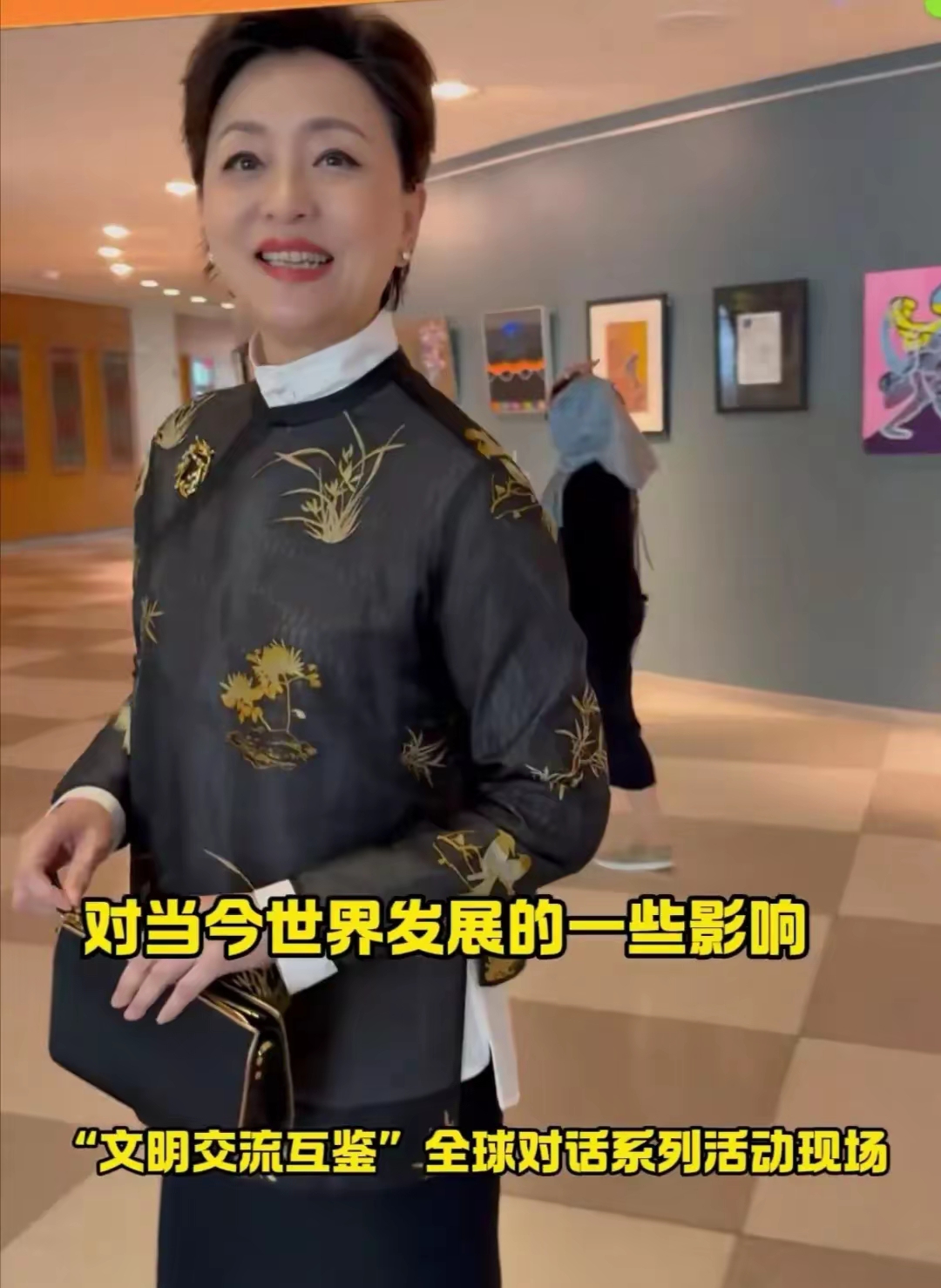 6月10日知名主持人杨澜现身纽约联合国总部参与首个联合国文明