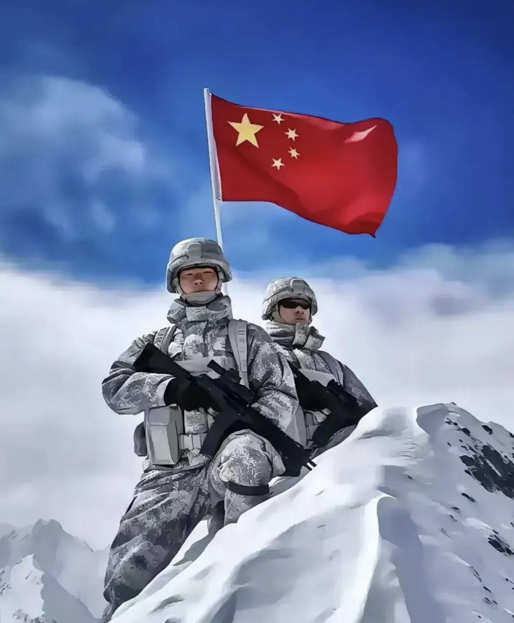 穿上军装,站岗放哨是军人的职责与使命,因为身后有国家,有国旗,有国旗