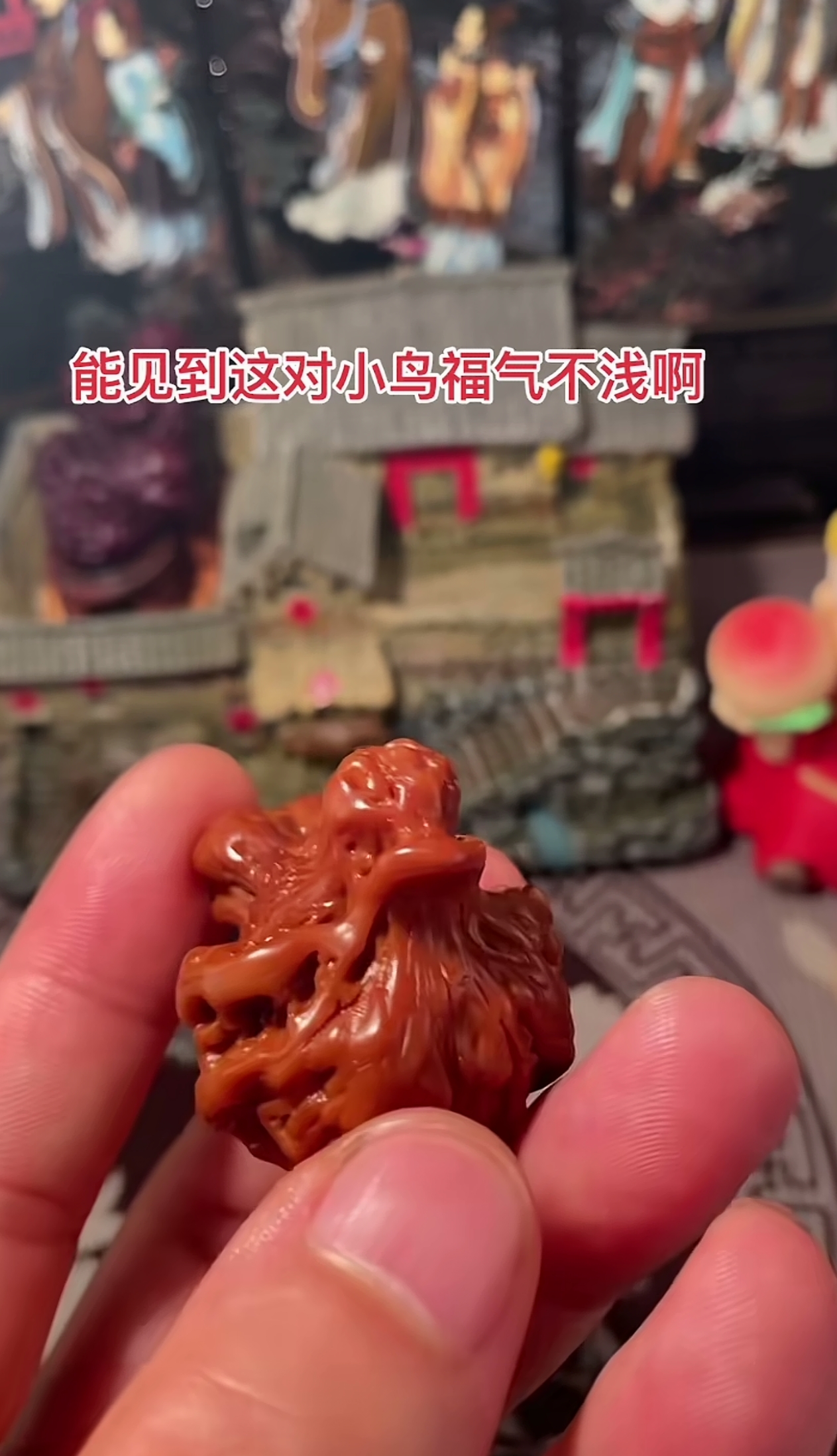 小鸟核桃太漂亮了这应该不是后期制作是生长的时候就有模具吧?