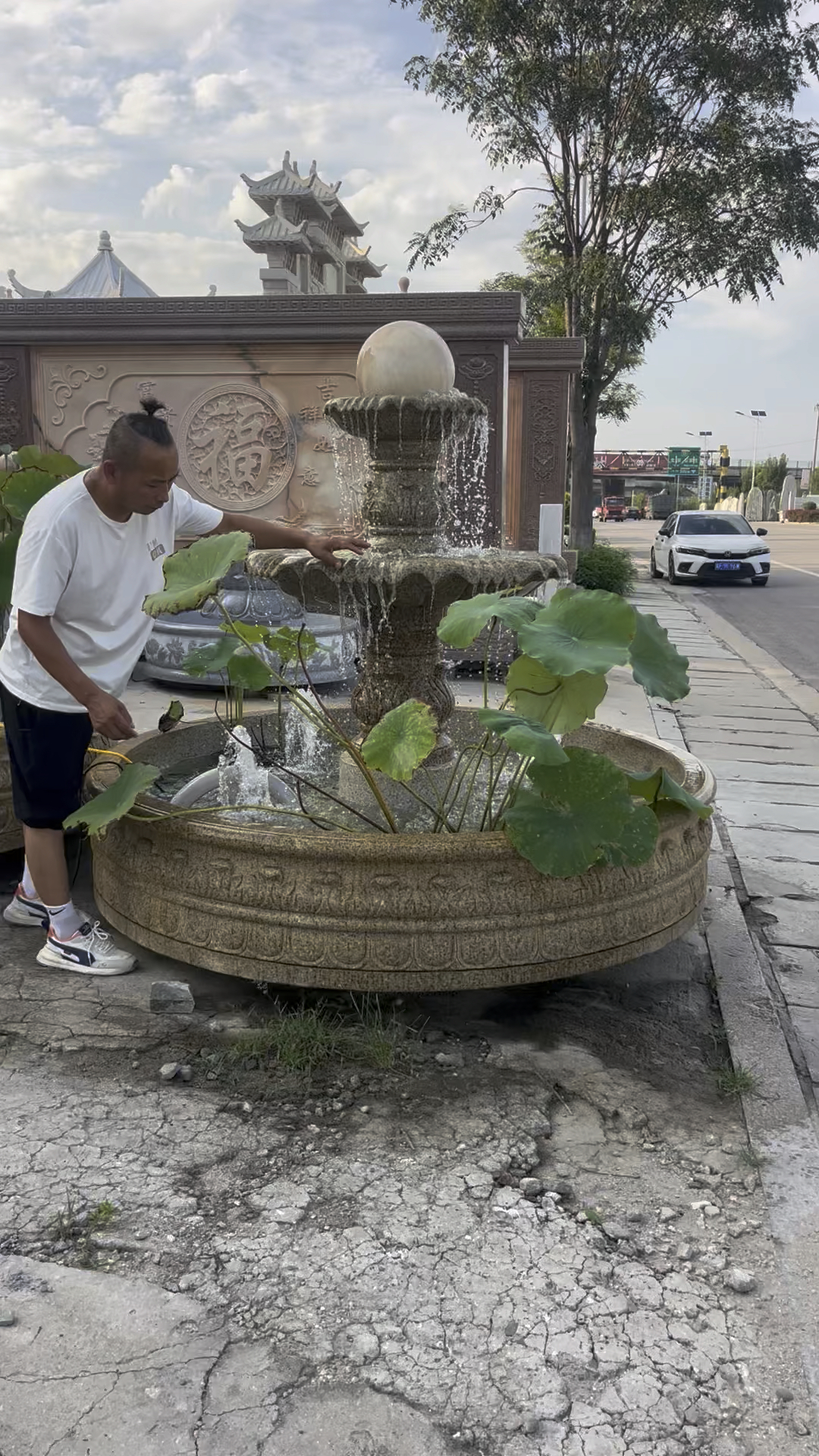石雕园林流水景观石雕喷泉,大理石流水球,石来运转喷泉