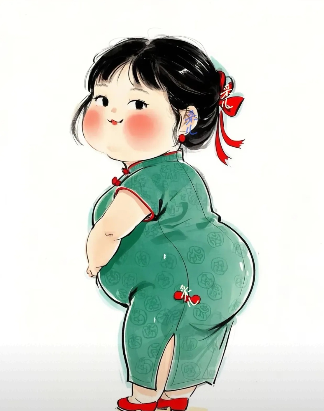 山外有 胖胖的女人胖女人古代女人卡通画胖女人有个性的女胖子头像