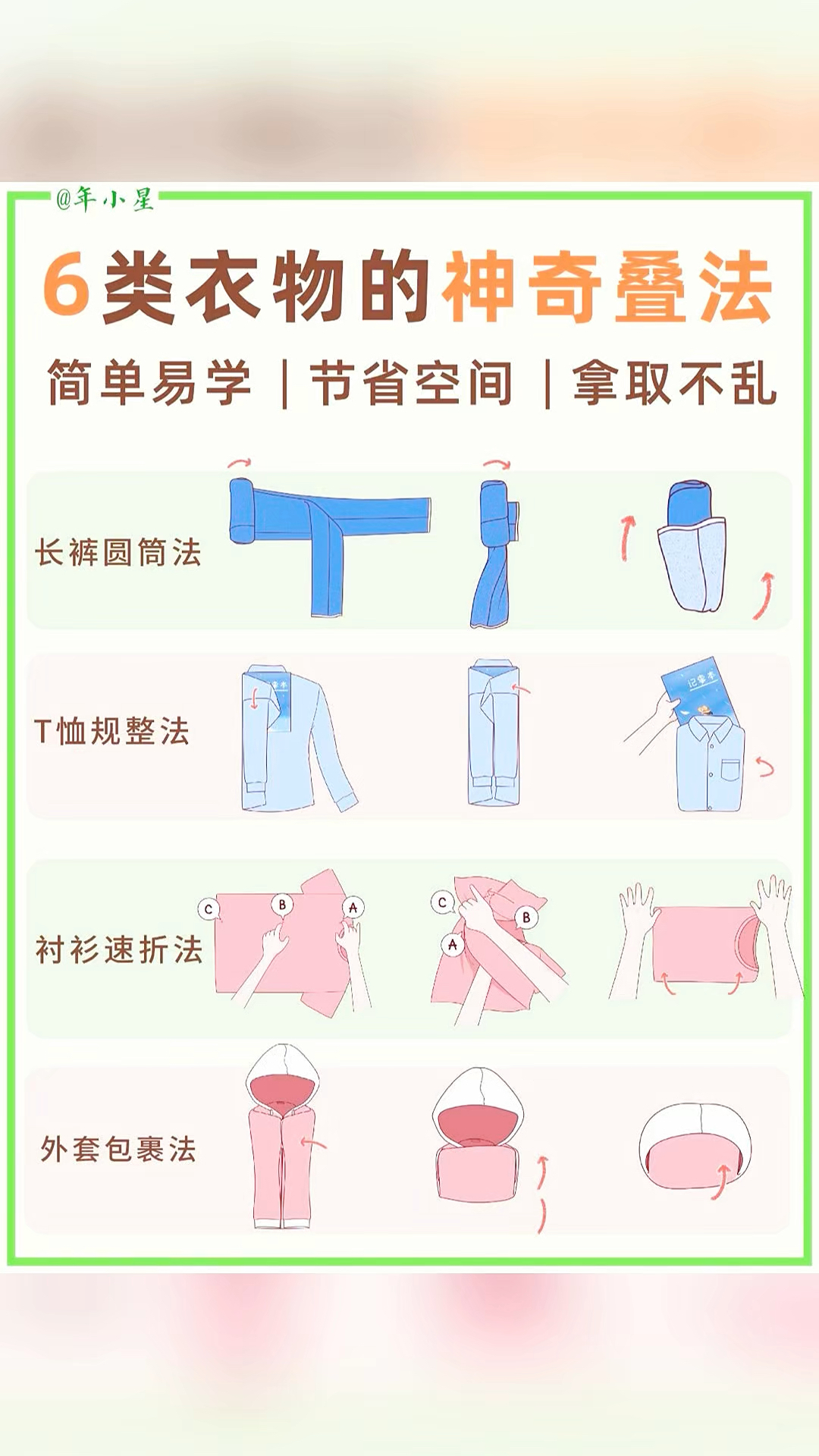 收纳师都在用的:6类衣物的神奇叠法