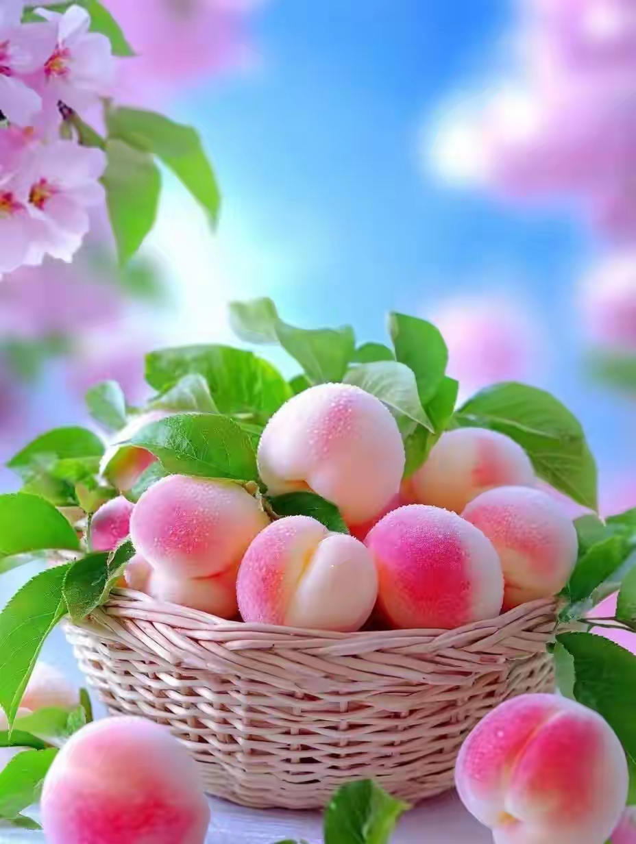 水蜜桃头像壁纸;送您一串桃子:如意桃,事业桃,富贵桃!