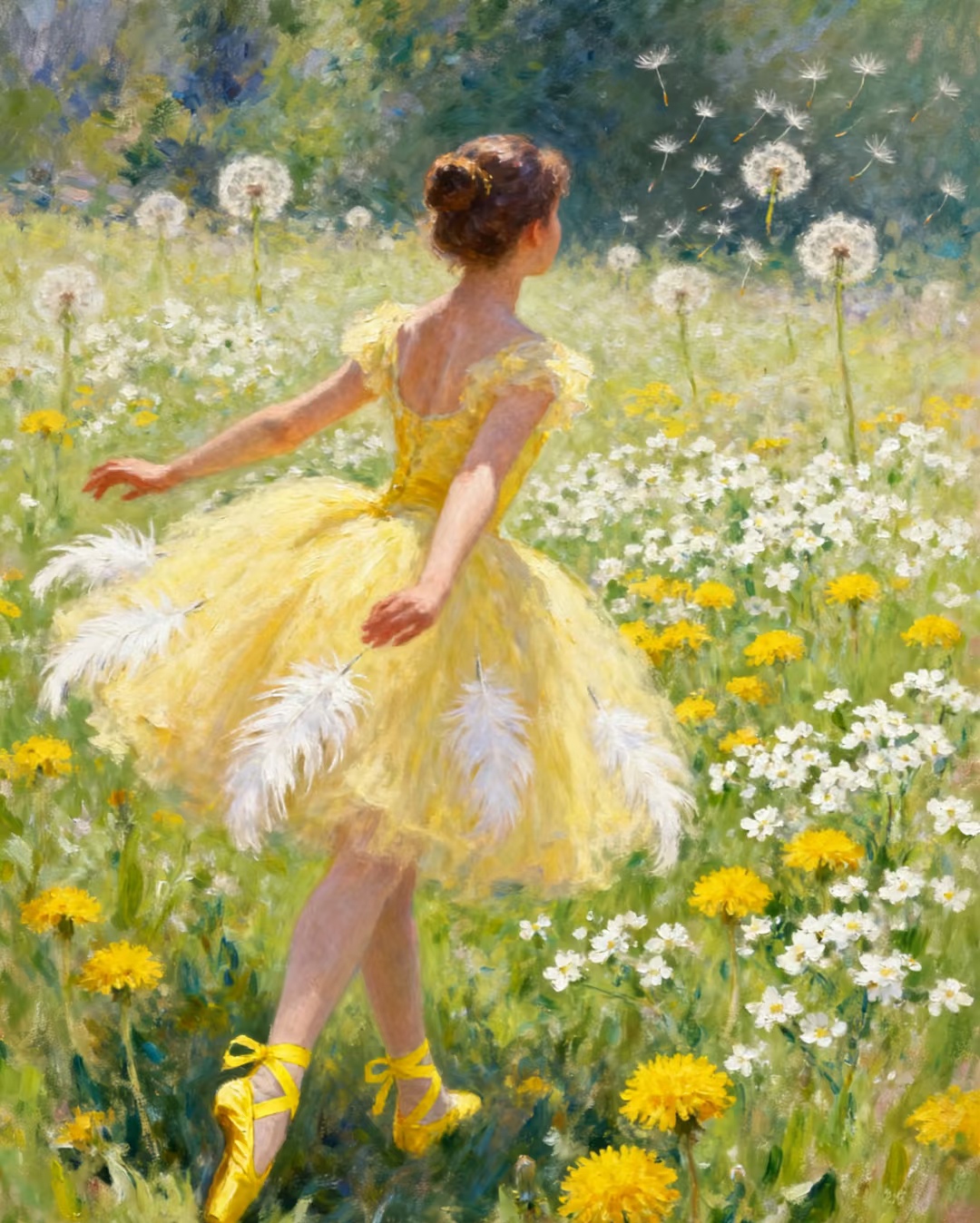 油画欣赏,芭蕾少女的背影