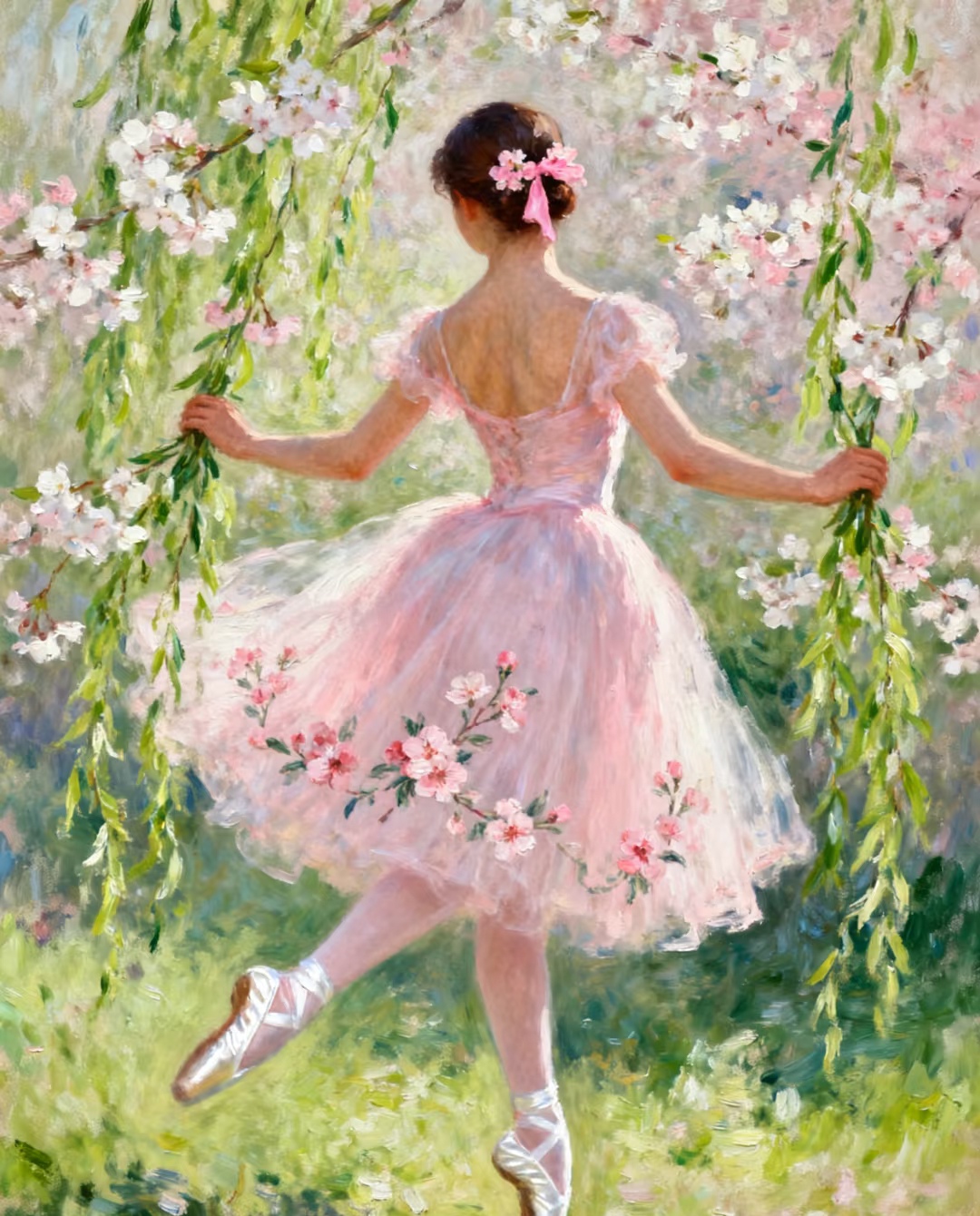 油画欣赏,芭蕾少女的背影