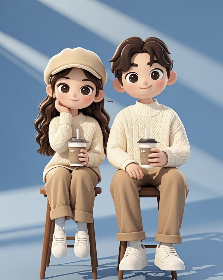 卡通情侣微信qq头像更新