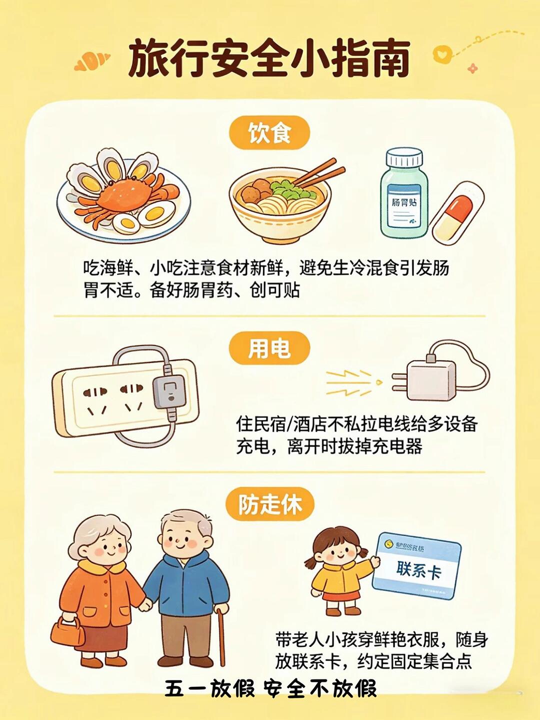 五一假期出游放松之余安全永远第一收好这份安全提醒