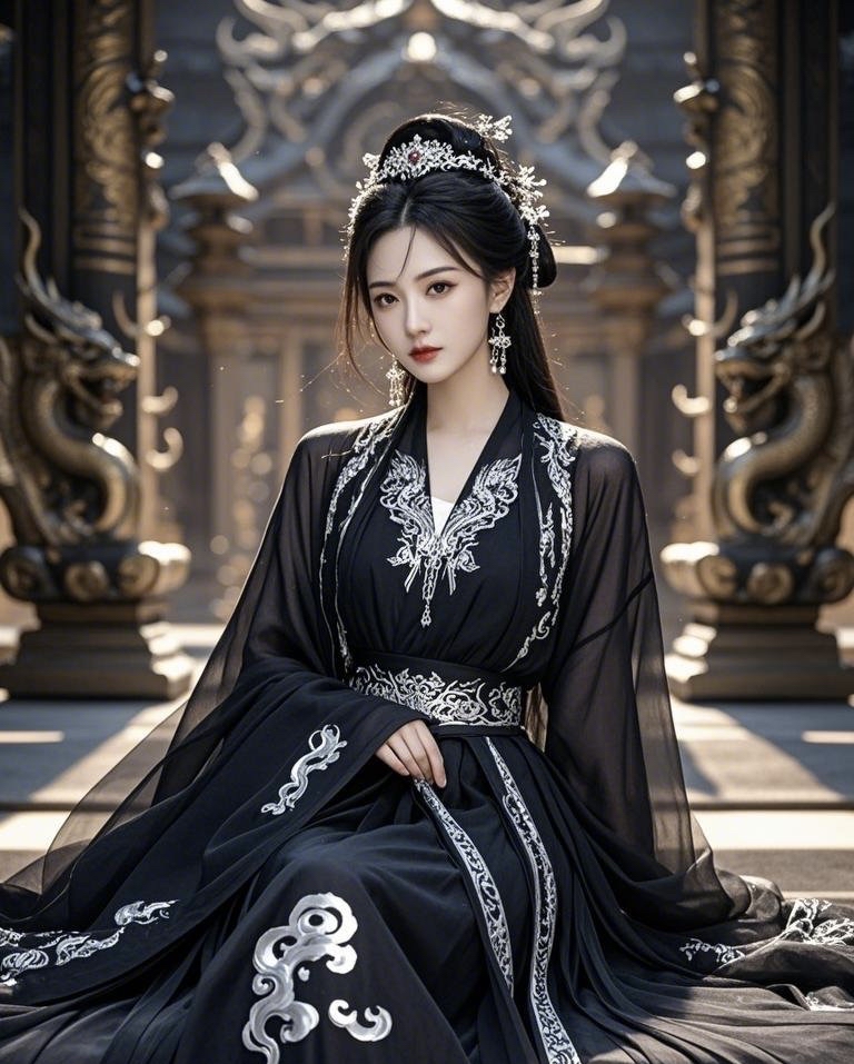 古风黑裙御姐:于典雅中绽放霸气与魅力 黑裙古装下的御姐形象:演绎