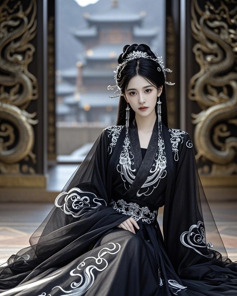 古风黑裙御姐:于典雅中绽放霸气与魅力 黑裙古装下的御姐形象:演绎