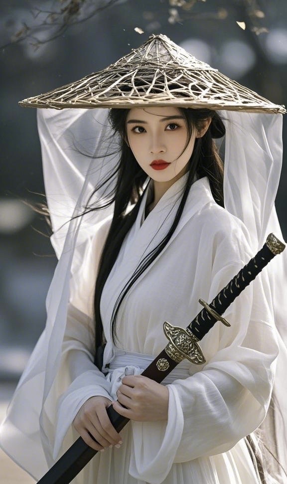 于竹林与光影中,遇见散发别样气质的古装侠女