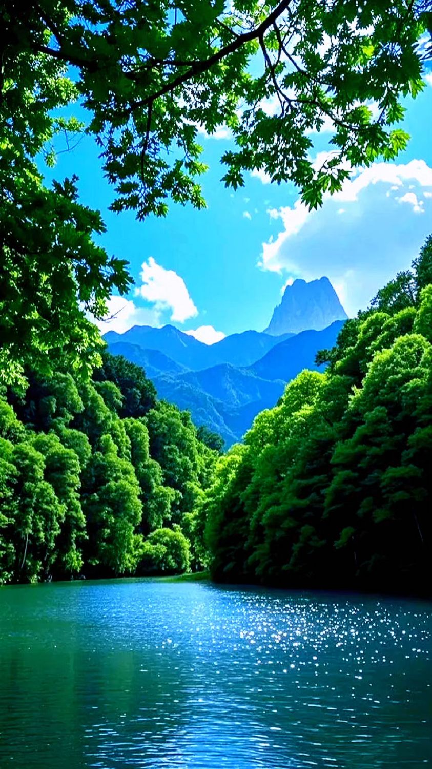 有山有水的风景, 灵韵山水,自然美景#溶图风景