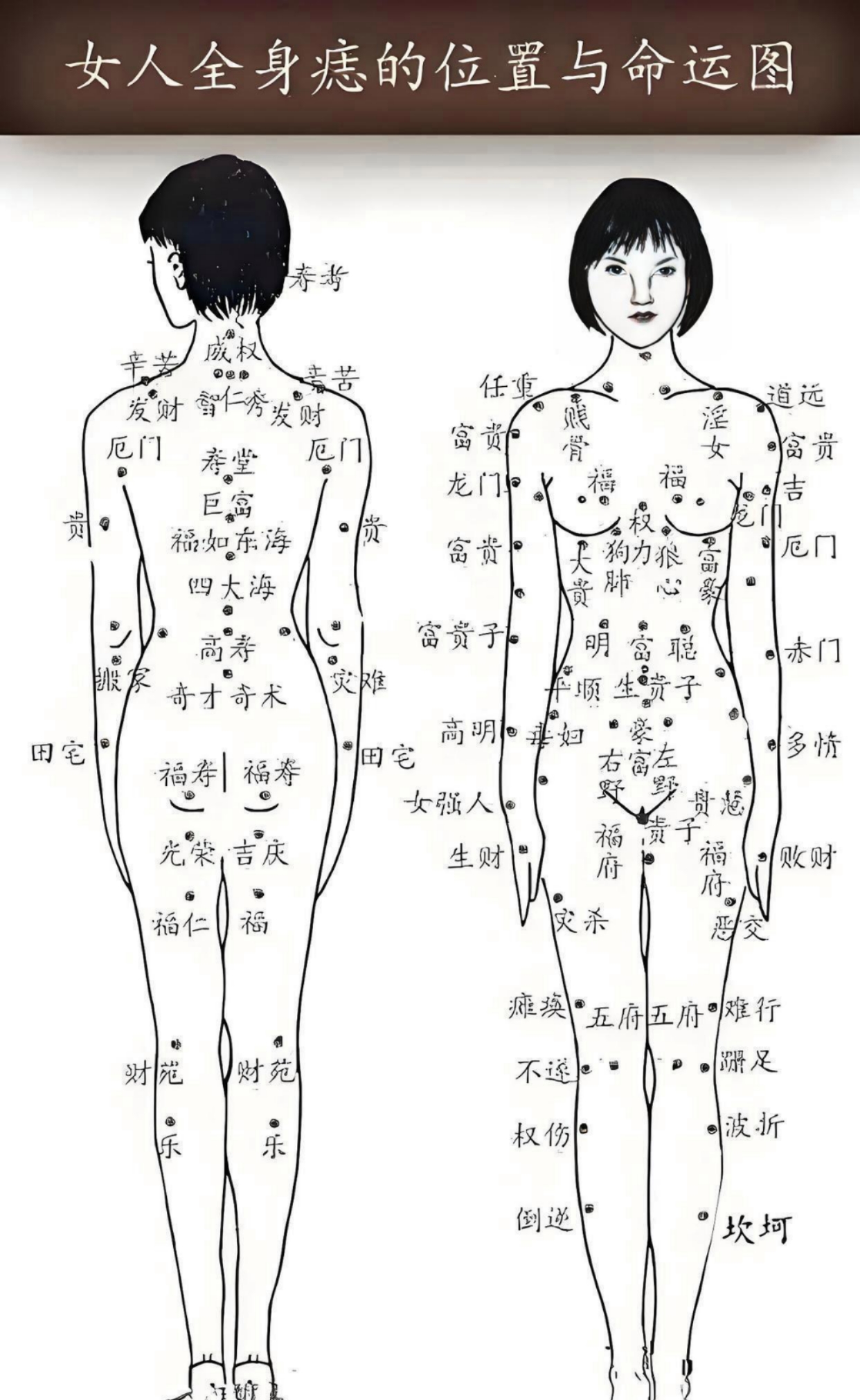 身上的痣长在哪里?有说法. ·1.下巴有痣,一定多才. ·2