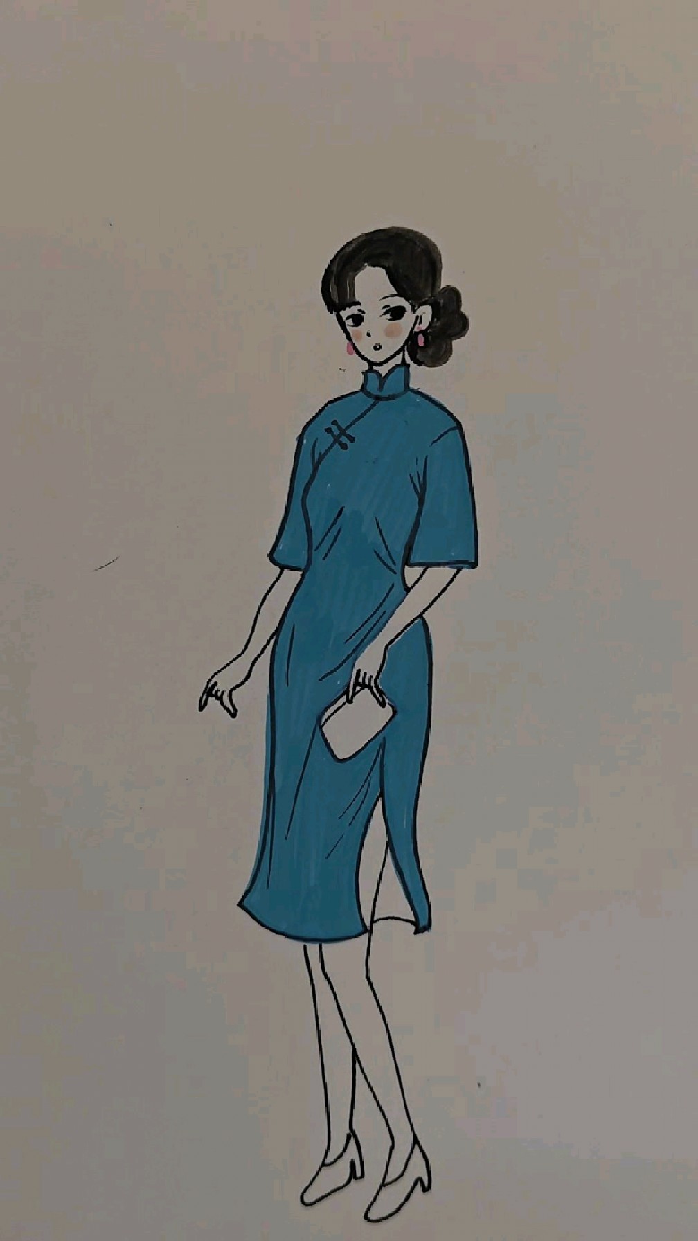 简笔画人物教程之旗袍