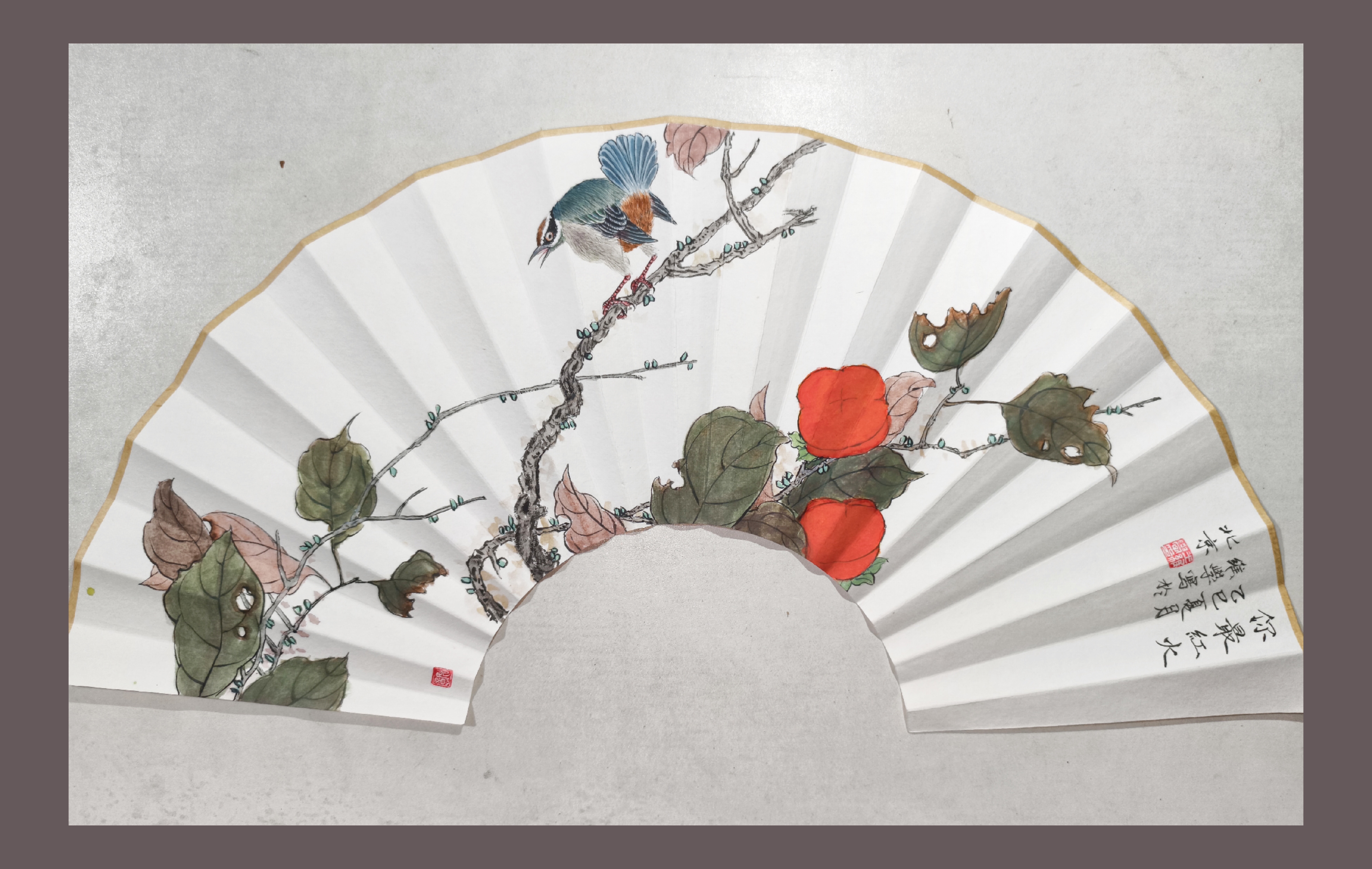 国画扇面花鸟