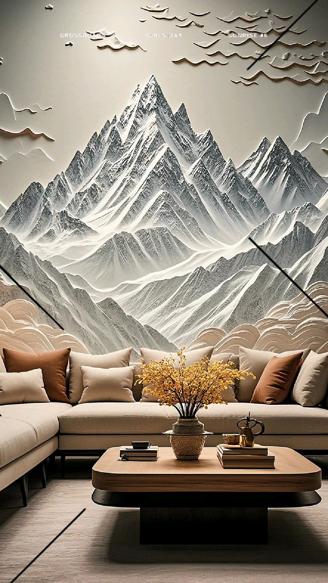 金山银山才是男人最大的靠山!浮雕背景墙设计!