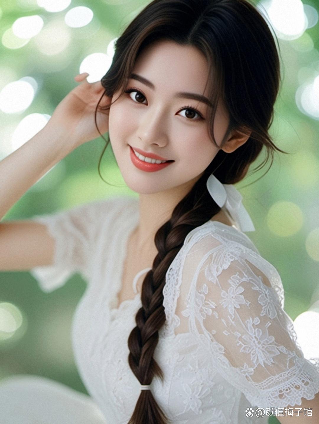 这美女的麻花辫太美了,美的让人心动不已!#养眼美女# #美女