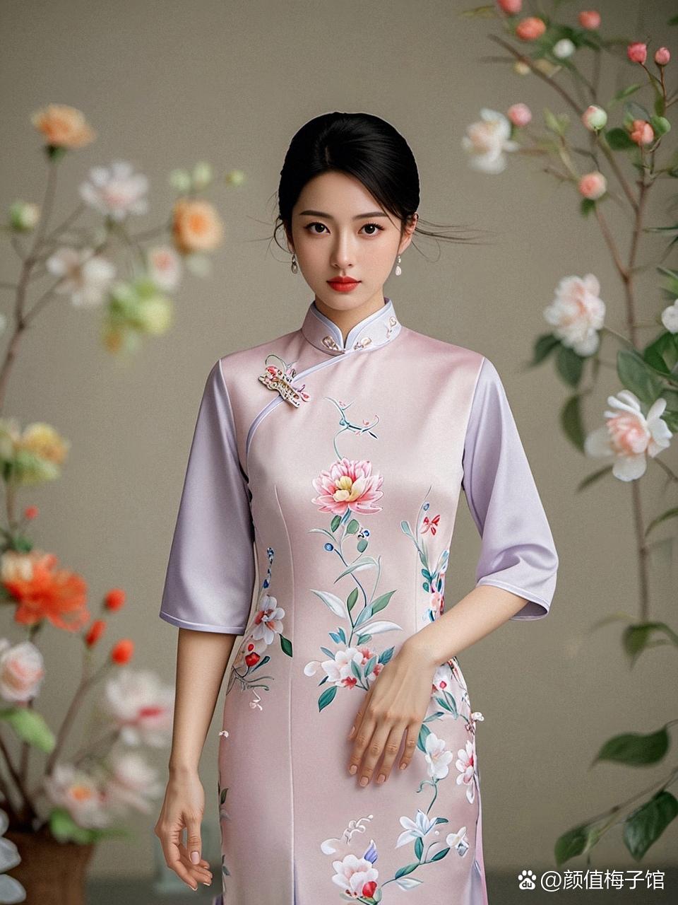 江南风情的旗袍美女,高贵典雅,韵味十足!